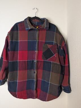 Timberland Women's Heavy Checkered Plaid Flannel Shacket M Cottagecore Preppy